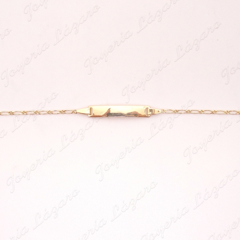 ESCLAVA BEBE ORO 18 KTS PLACA RECT. BRILLO 1X1 1MM                                                  