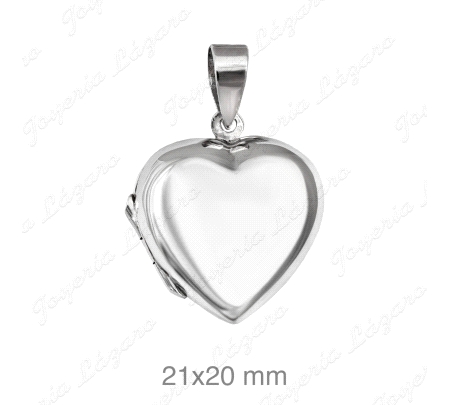 COLGANTE PLATA CORAZON ABOMBADO                                                                     
