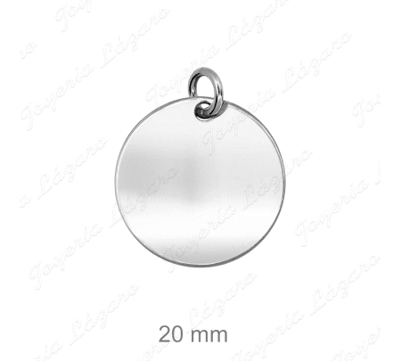 COLGANTE PLATA DISCO LISO 20MM                                                                      