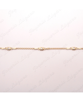 PULSERA ORO 18KT OCASION 3 CUADRADOS CON CIRCO.                                                     