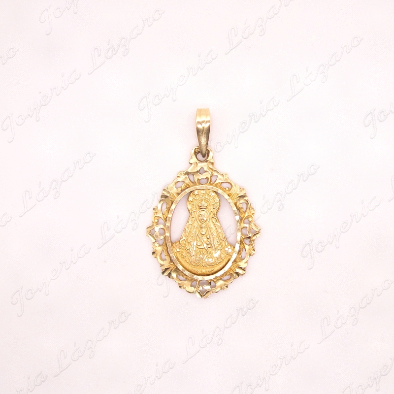 MEDALLA ORO 18KT OCASION VIRGEN ROCIO FILIGRANA 29MM                                                