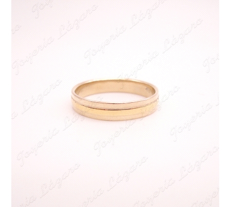 ALIANZA ORO 18KT OCASION 4MM 3 BANDAS BRILLO                                                        