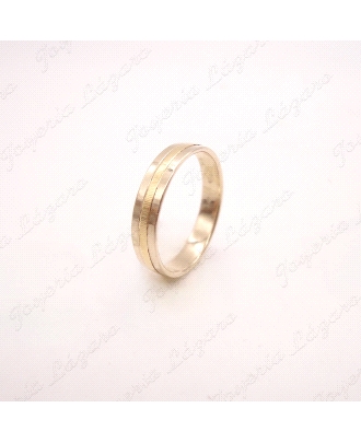 ALIANZA ORO 18KT OCASION 4MM 3 BANDAS BRILLO                                                        