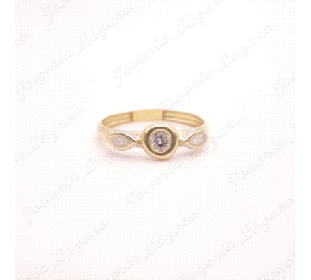 SORTIJA ORO 18KT OCASION SOLITARIO CIRCO BOCEL+2 OVALOS