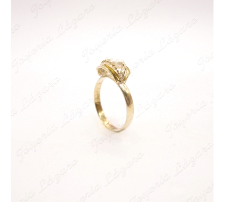 SORTIJA ORO 18KT OCASION 3 perlitas  pasadas                                                        