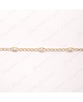 PULSERA ORO 18KT OCASION 5 CIRCONITAS OVALES EN OJO                                                 