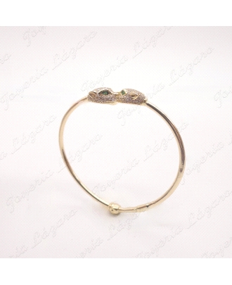 PULSERA ORO 18KT OCASION PANTERAS CIRCONITAS+ ESMERALDAS                                            