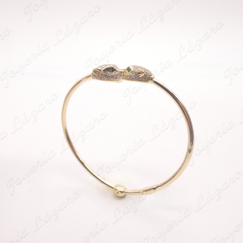 PULSERA ORO 18KT OCASION PANTERAS CIRCONITAS+ ESMERALDAS                                            