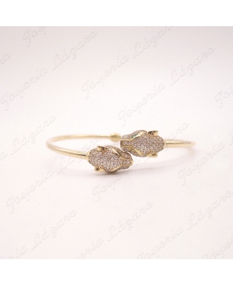 PULSERA ORO 18KT OCASION PANTERAS CIRCONITAS+ ESMERALDAS                                            