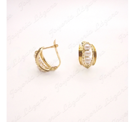 PEND. ORO 18KT OCASION 3 PERLITAS PASADAS C. CATALAN