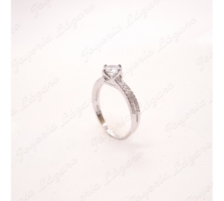 SORTIJA PLATA SOLITARIOS CIRCO 4 GARRAS + CIRCOS