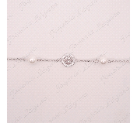PULSERA PLATA PERLAS ARBOL VIDA CERCO CIRCO                                                         