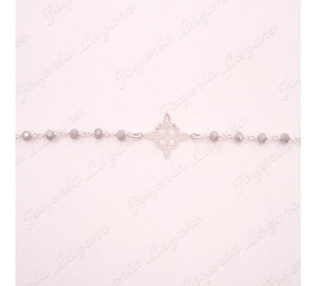 PULSERA PLATA NUDO DE BRUJA PIEDRAS COLOR                                                           