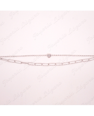 PULSERA PLATA FANTACIA DOBLE CIRCO CORAZON                                                          