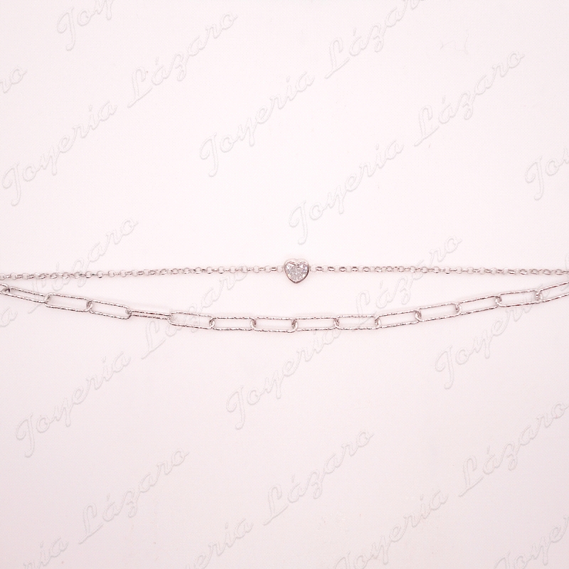 PULSERA PLATA FANTACIA DOBLE CIRCO CORAZON                                                          