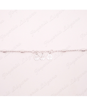 PULSERA PLATA CORDON PEPITAS ARBOLES VIDA                                                           