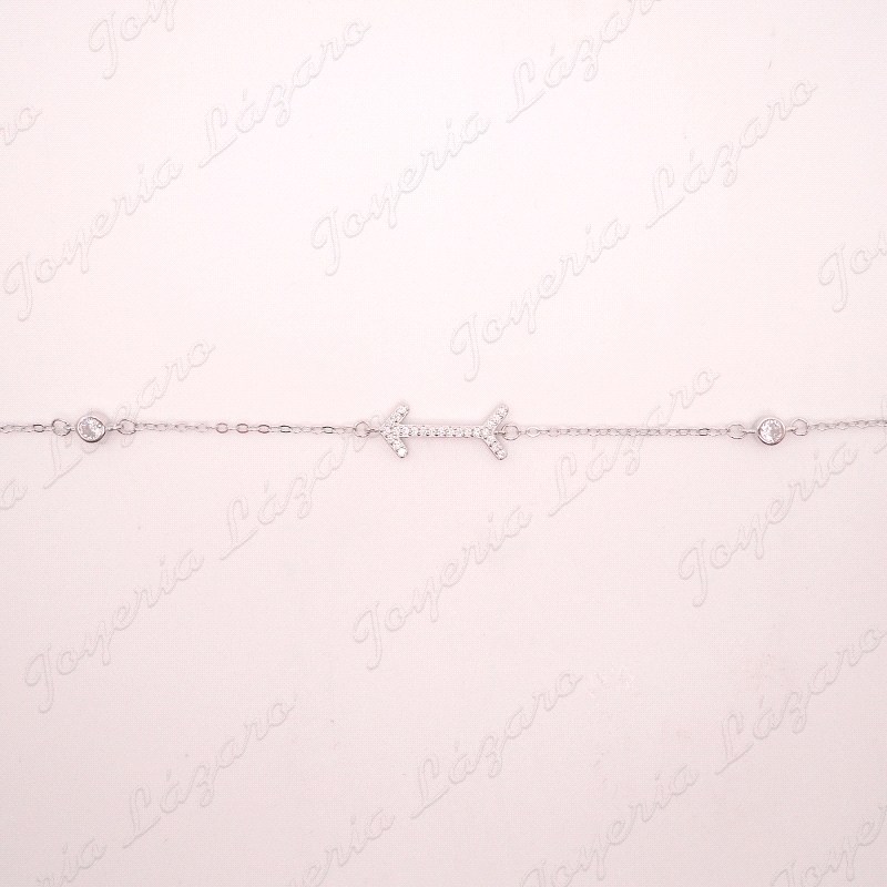 PULSERA PLATA CUAJITOS+FLECHA CIRCONITAS                                                            