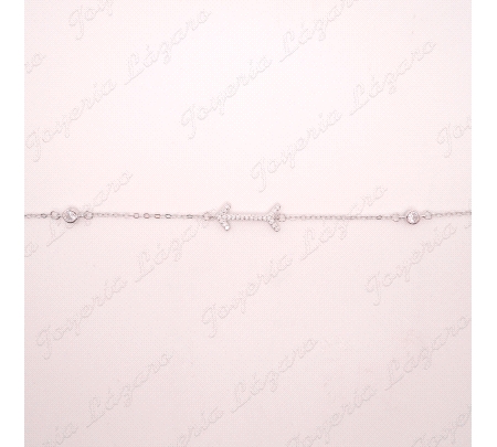 PULSERA PLATA CUAJITOS+FLECHA CIRCONITAS                                                            
