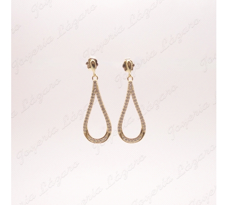 PEND. LARGOS PLATA LAGRIMA CIRCONITA CHAPADO ORO