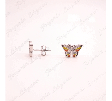 PEND. PLATA MARIPOSA ESMALTE CIRCONITAS                                                             