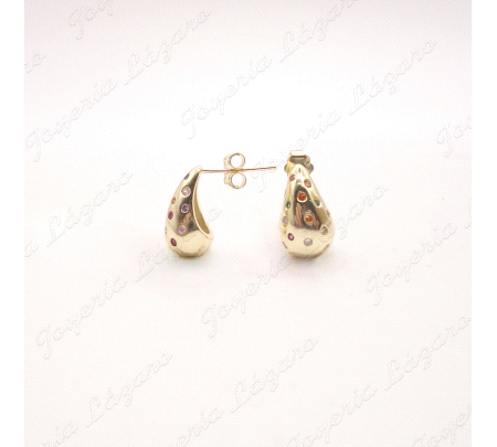 PEND. PLATA GOTA CHAPADA ORO +PIEDRAS COLOR                                                         