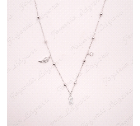 GARGANTILLA PLATA BOLAS, ALAS /INFINITO/CIRCONITA                                                   