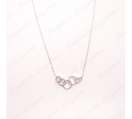 GARGANTILLA PLATA 6 CIRCULOS + CIRCONITAS                                                           