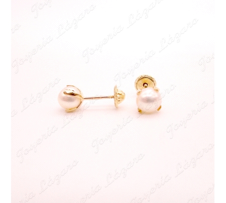 PEND. TORN. ORO 18 KTS PERLA CULTIVADA 5MM GARRA