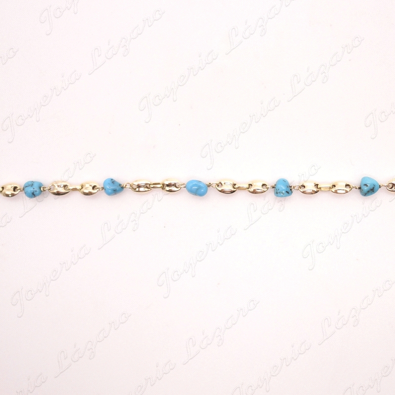 PULSERA ORO 18KT OCASION TURQUESAS CALABROTE                                                        