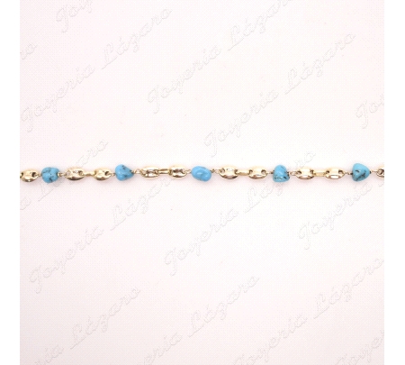 PULSERA ORO 18KT OCASION TURQUESAS CALABROTE                                                        