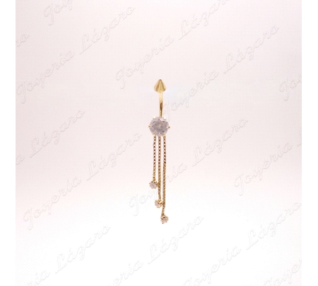 PIERCING ORO 18KT OCASION OMBLIGO CIRCONITA+3HILOS CON CIRCO                                        