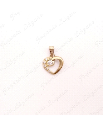 COLGANTE ORO 18KT OCASION CORAZON CIRCONITAS CALADO                                                 