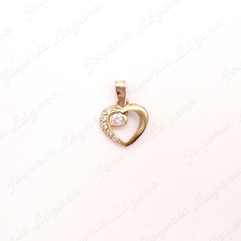 COLGANTE ORO 18KT OCASION CORAZON CIRCONITAS CALADO                                                 