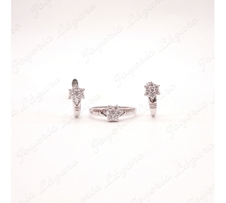 SORTIJA ORO 18KT BLANCO OCASION ROSETON                                                             