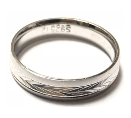 ALIANZA PLATA TALLADA ESPIGA CENTRO 4MM