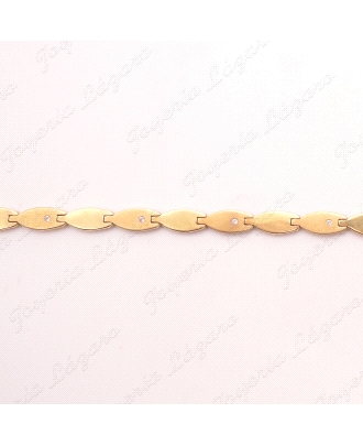 PULSERA ORO 18KT OCASION PIEZAS OVALADAS CON CIRCO. 18CM                                            