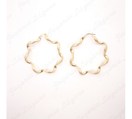 PEND. AROS ORO 18KT OCASION RIZADOS MATE 45MM INT.                                                  