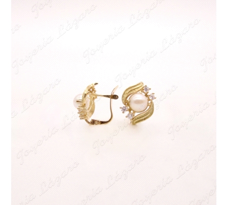 PEND. ORO 18KT OCASION PERLA+2 HOJITAS C. CATALAN