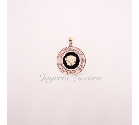ORO 18 KTS COLGANTE BIC. ONIX GR VERSA 30mm