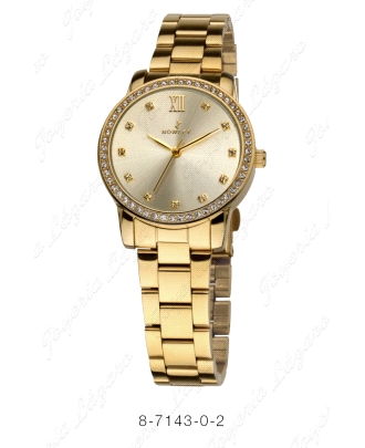 NOWLEY RELOJ CHIC ACERO DORADO SRA. BISEL CIRCO.                                                    