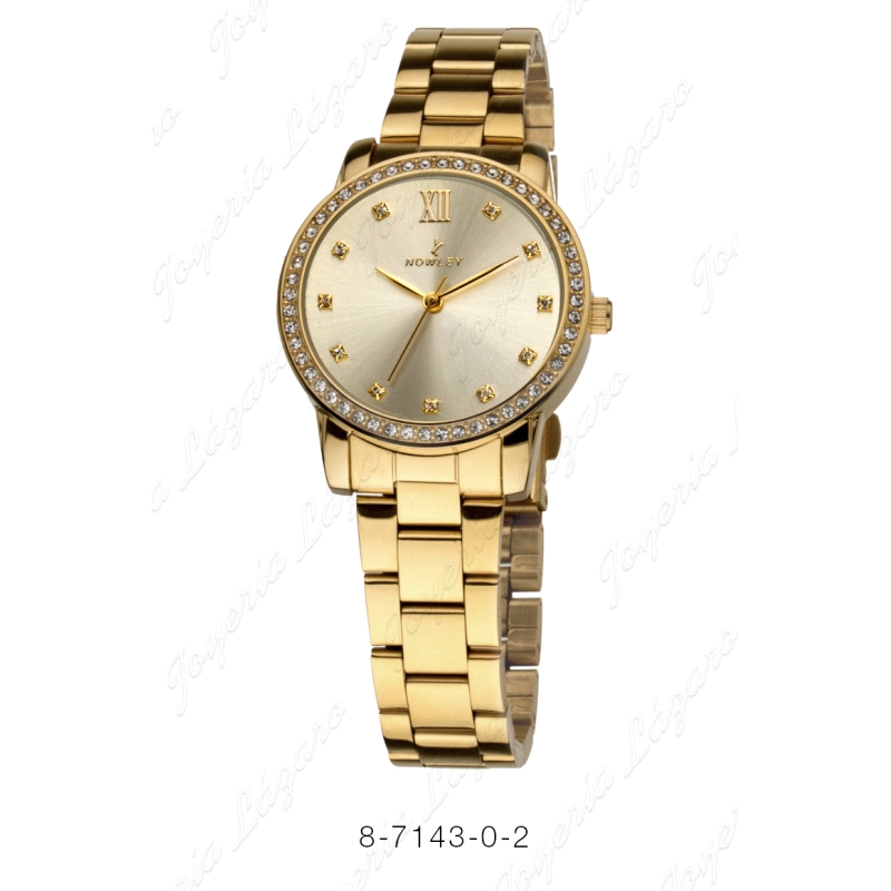 NOWLEY RELOJ CHIC ACERO DORADO SRA. BISEL CIRCO.                                                    