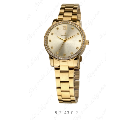 NOWLEY RELOJ CHIC ACERO DORADO SRA. BISEL CIRCO.                                                    