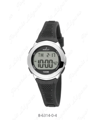 NOWLEY RELOJ RACING DIGITAL NEGRO BISEL CROMO                                                       