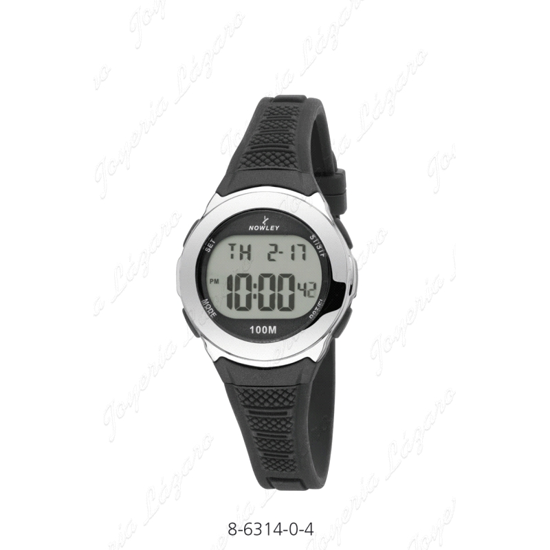 NOWLEY RELOJ RACING DIGITAL NEGRO BISEL CROMO                                                       