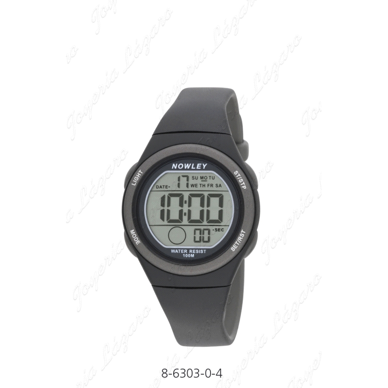 NOWLEY RELOJ RACING DIGITAL NEGRO BISEL GRIS                                                        