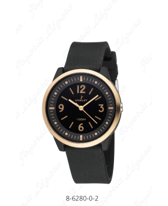 NOWLEY RELOJ EF. NEGRA BISEL ROSA CORREA SILICONA NEGRA                                             