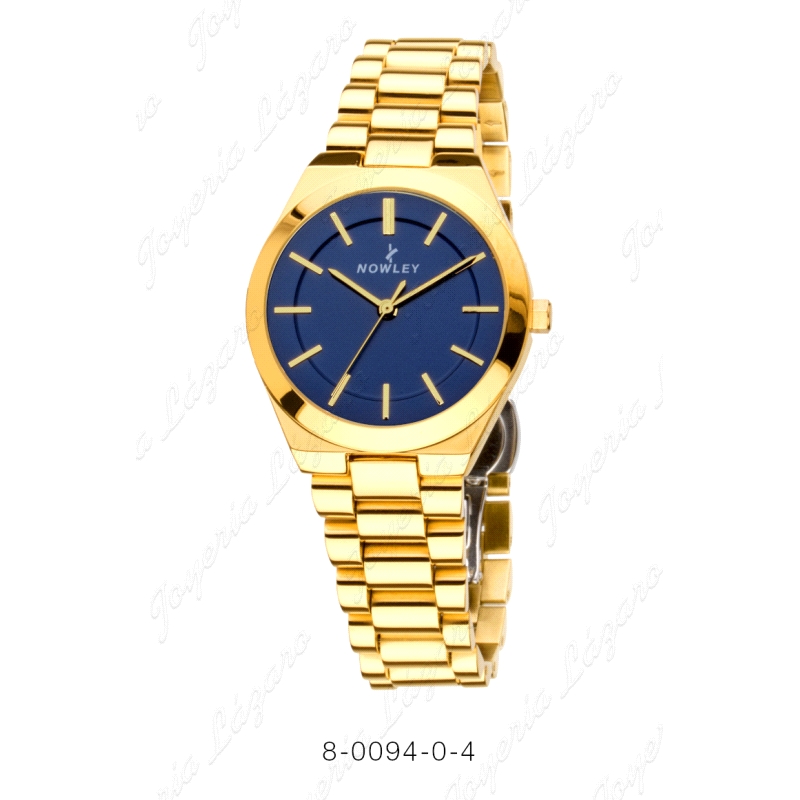 NOWLEY RELOJ CHIC DORADO SRA. ESF. AZUL                                                             