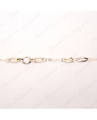 PULSERA ORO 18KT OCASION CAD.+ESLABONES GRANDES HUECA                                               