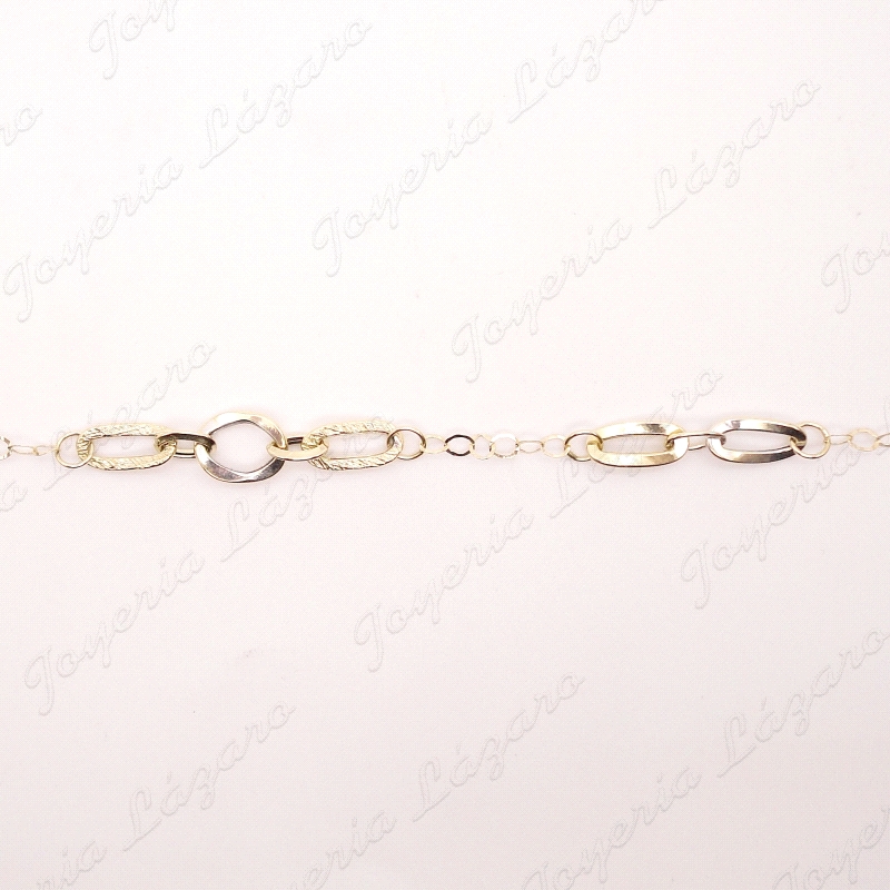 PULSERA ORO 18KT OCASION CAD.+ESLABONES GRANDES HUECA                                               