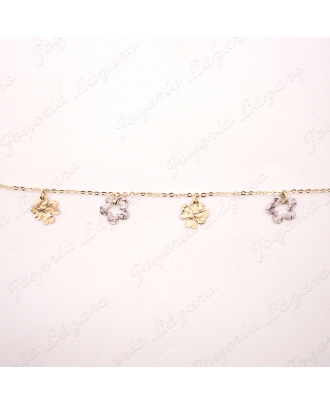 PULSERA ORO 18KT OCASION BICOLOR FLORES                                                             